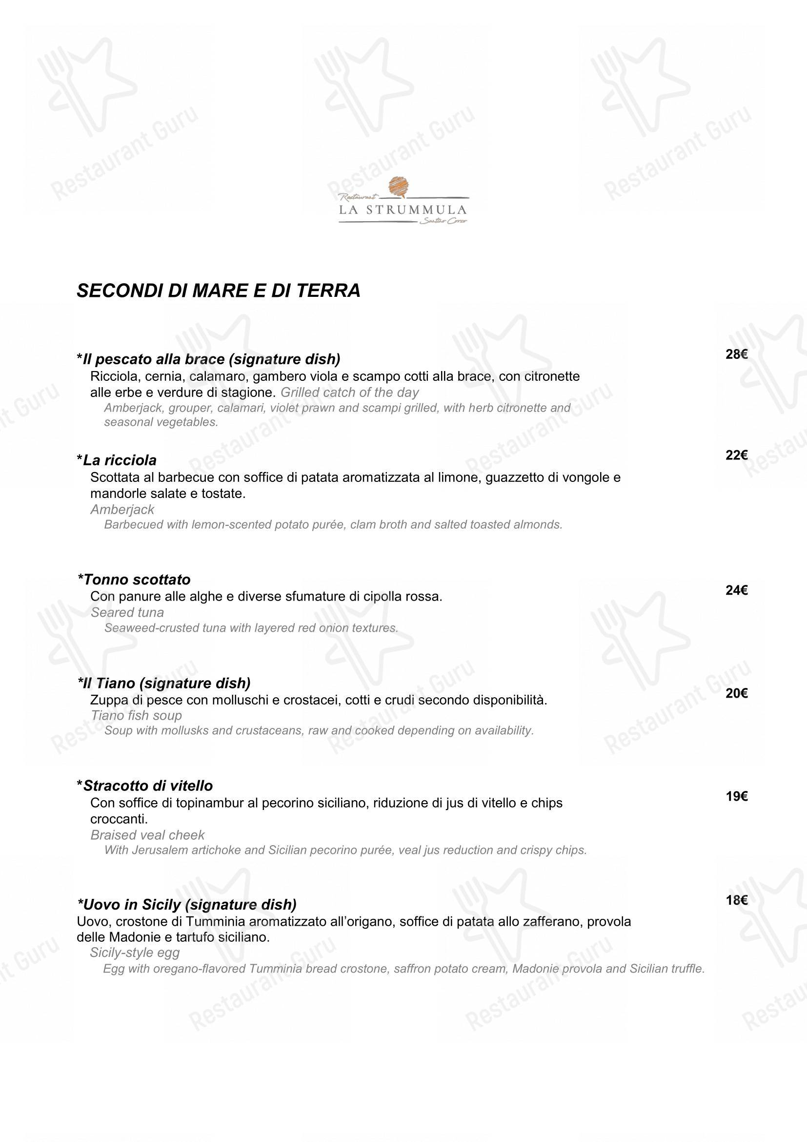 Menu di La Strummula Restaurant - Menu