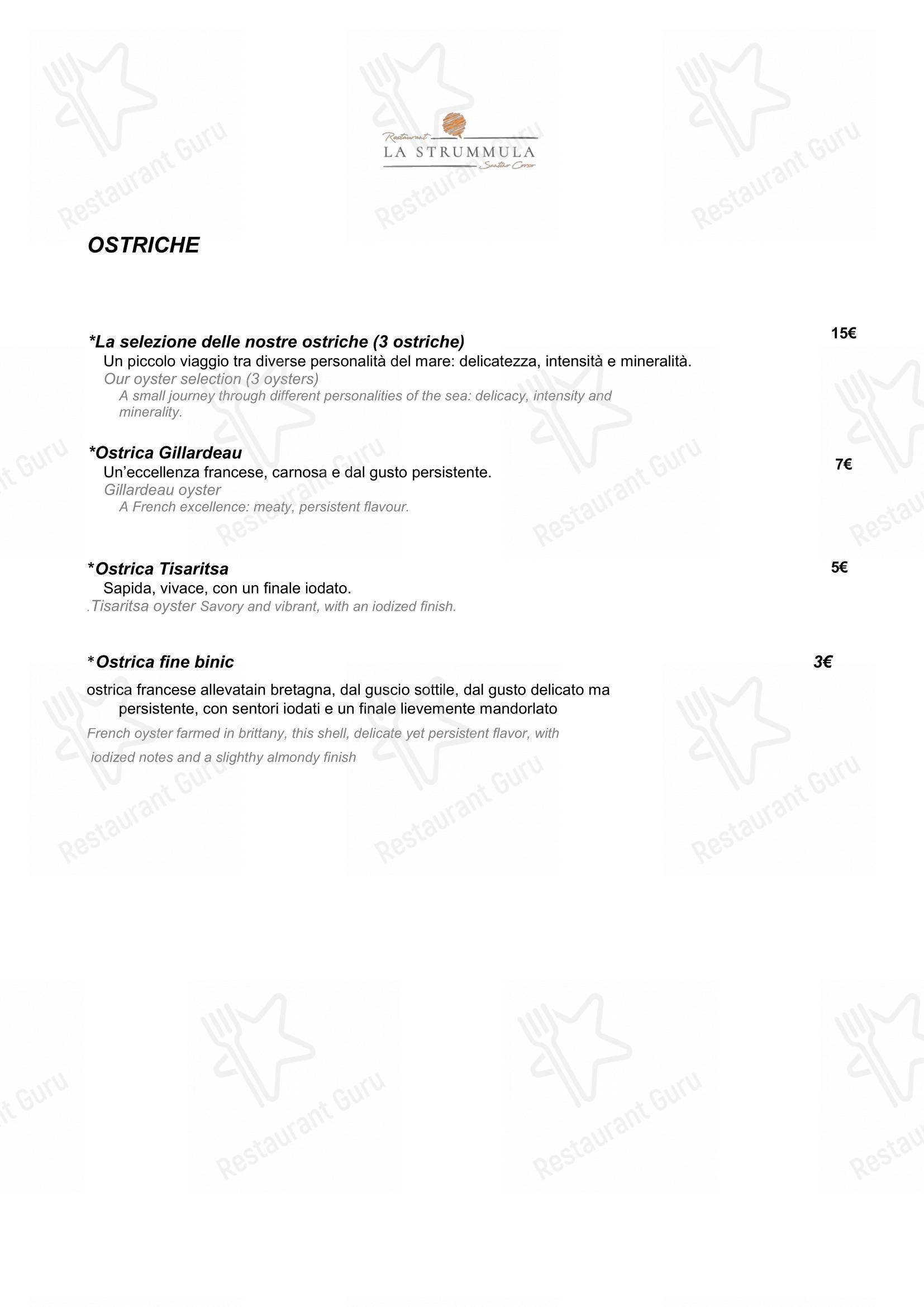 La Strummula Restaurant in Santa Flavia - Menu