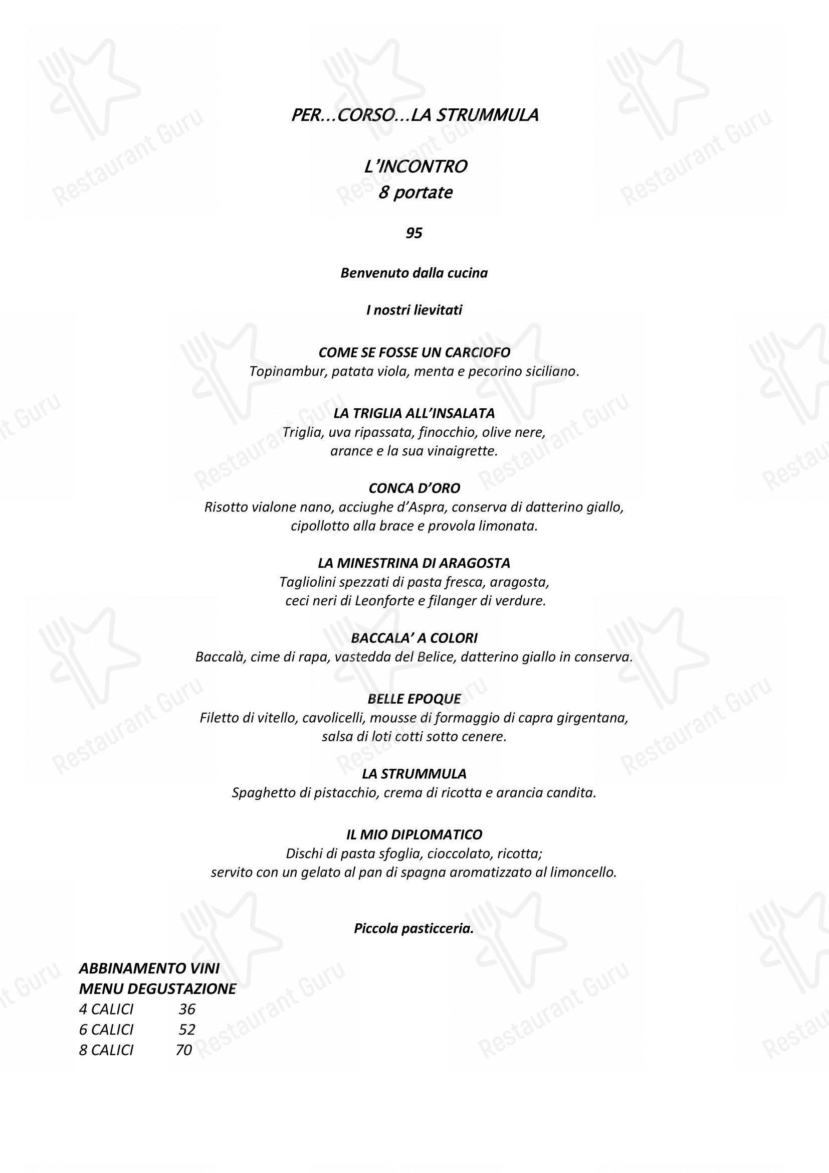La Strummula Restaurant in Santa Flavia - Menu bar