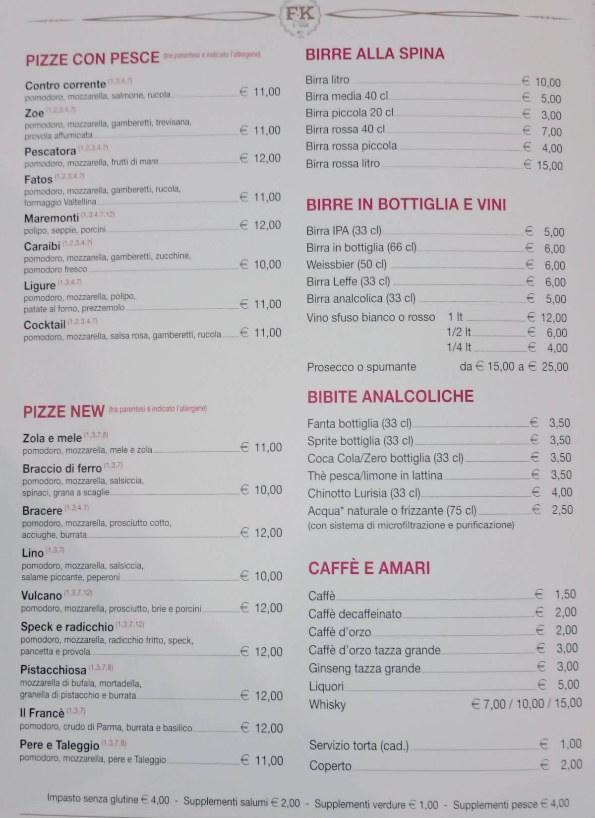 Menu di La Terrazza 