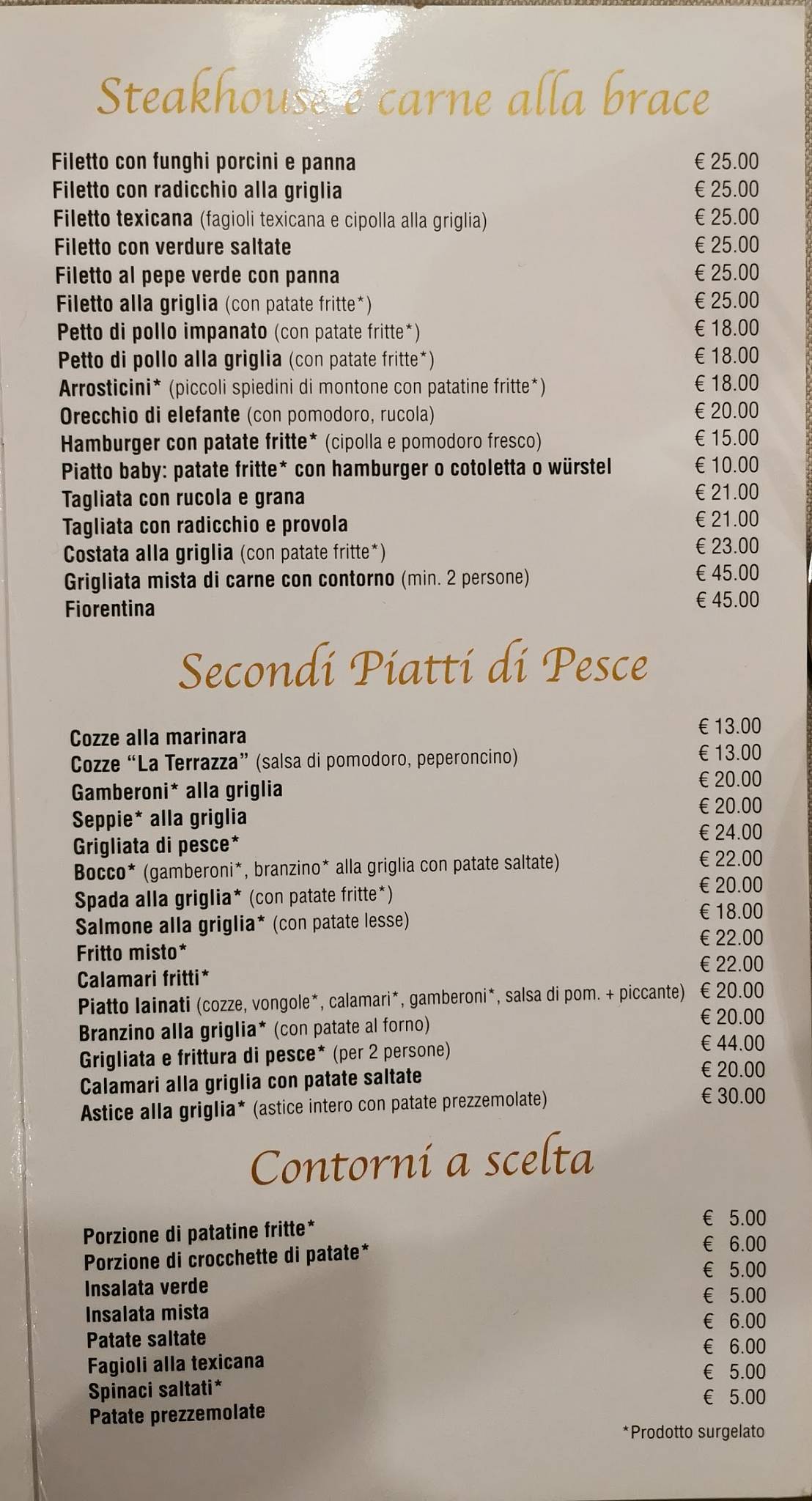 Menu di La Terrazza 
