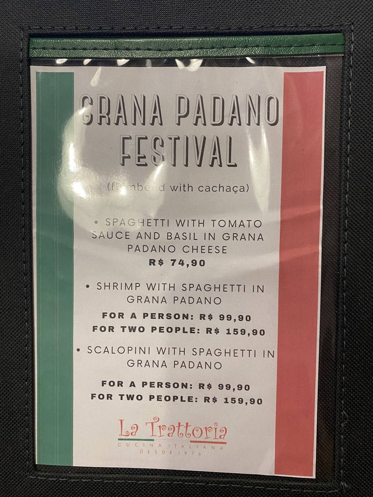 La Trattoria cardápio