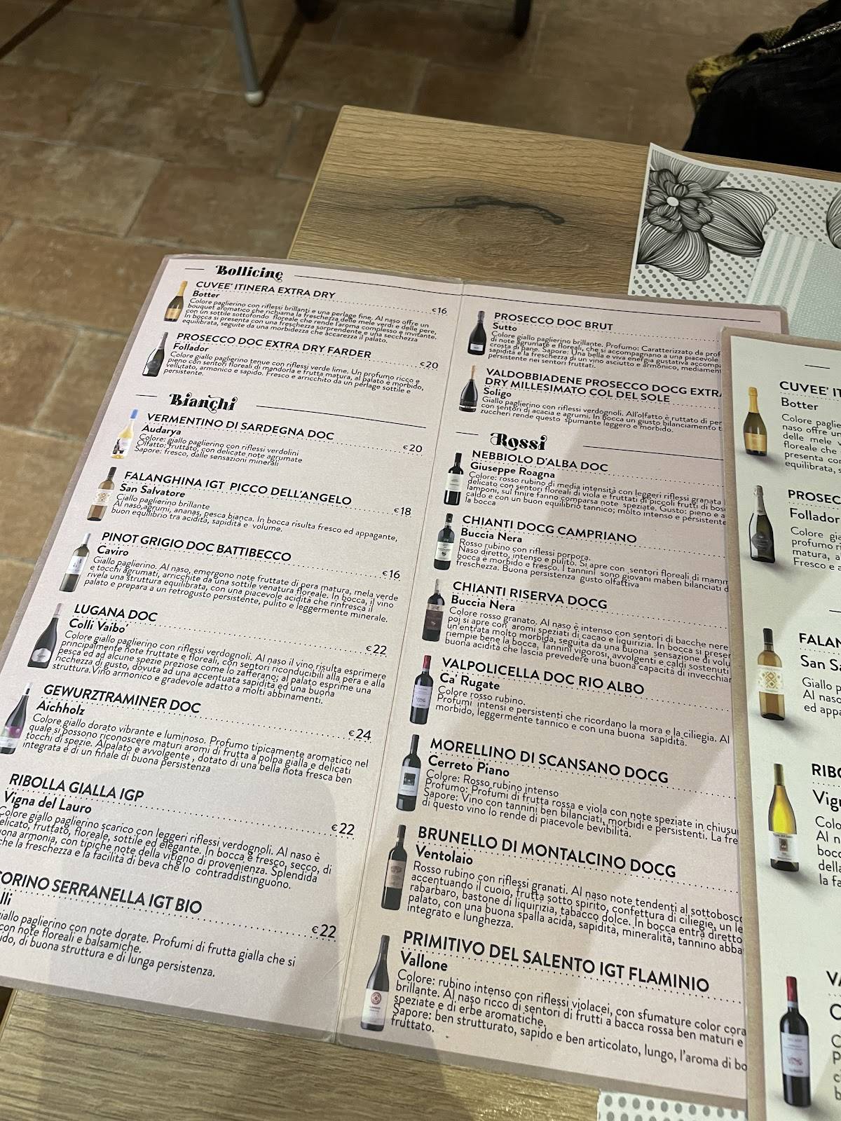 Menu di La via della seta 