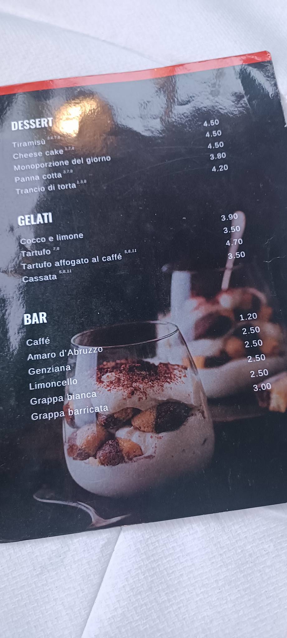 Menu di Laboratorio 3 