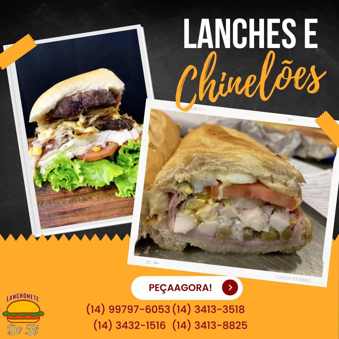 Lanchonete do Zé cardápio