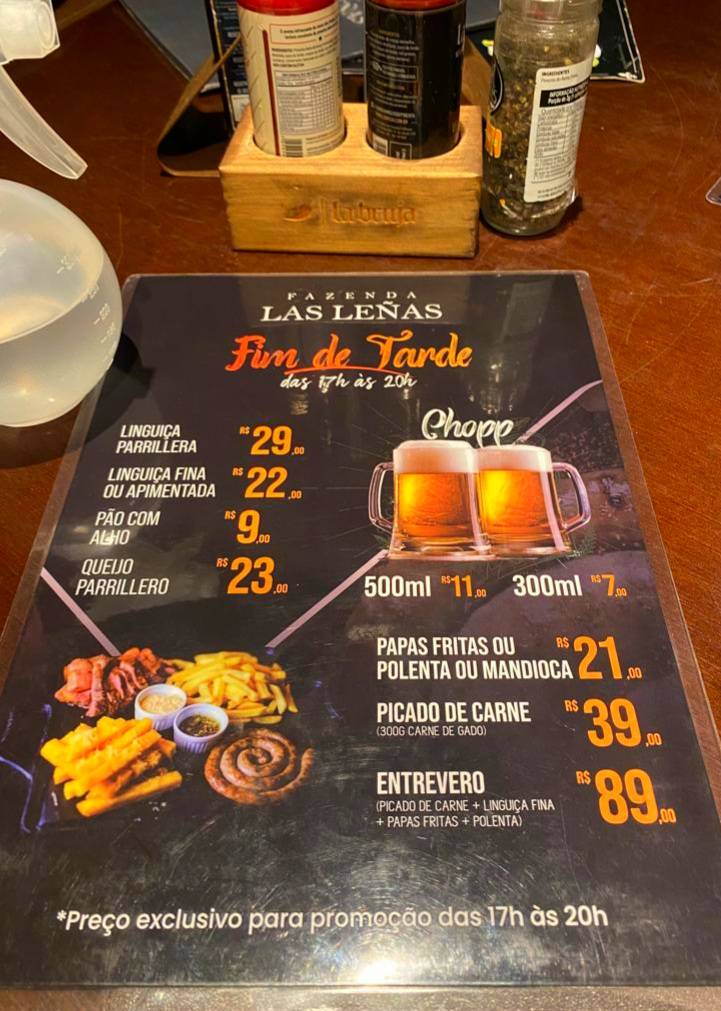 Las Leñas cardápio