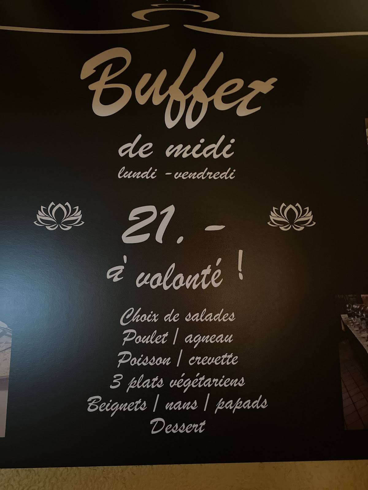 Menu di Laxmi - restaurant indien/Pakistanaise à Lausanne 