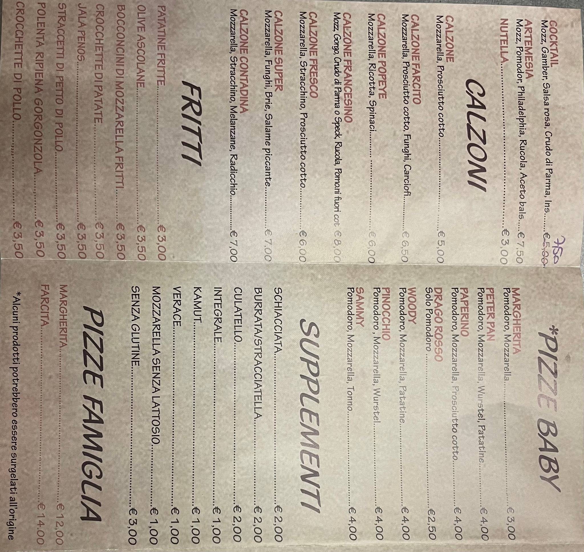 Menu di Le Cinque Perle Rovato 