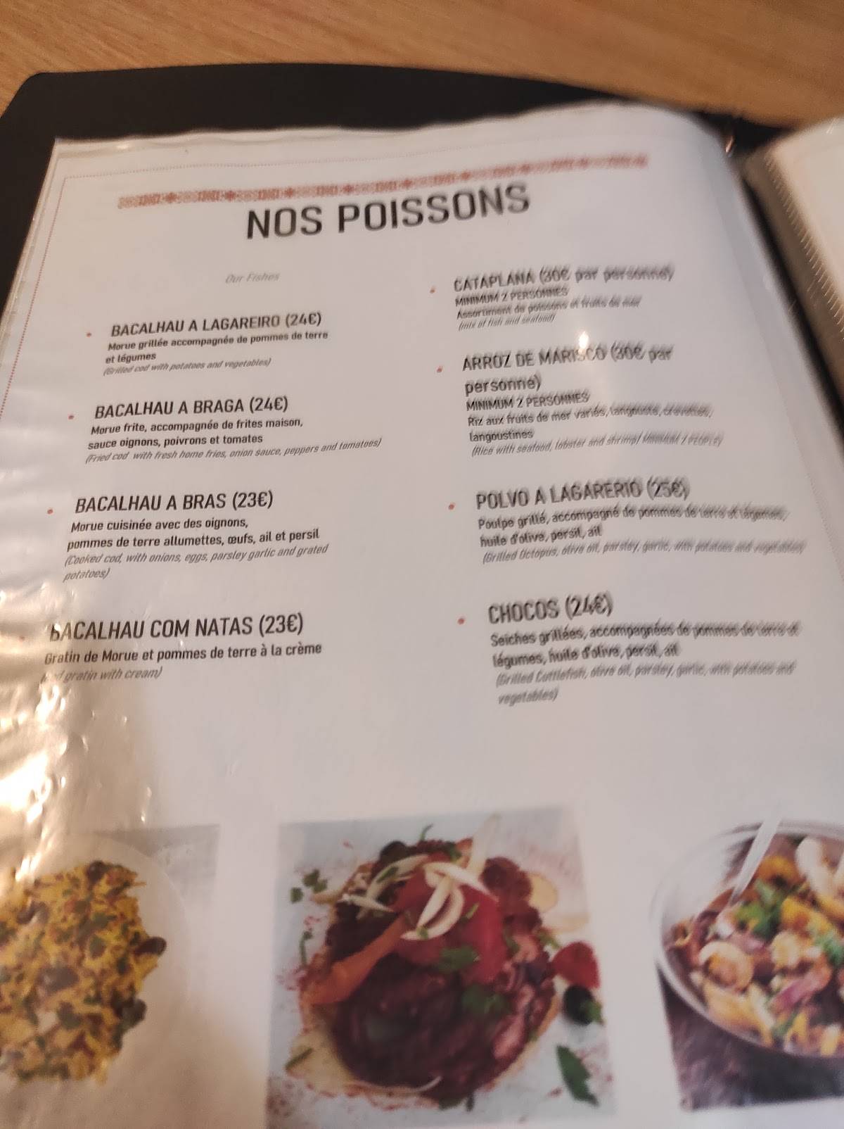 Menu de Le Delta Lyon
