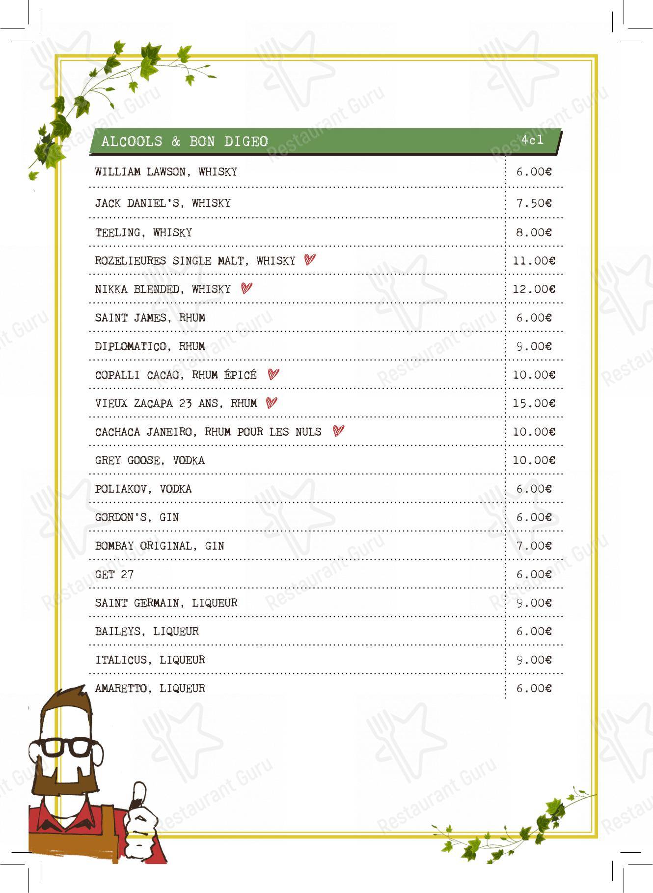 Le Flech dans Reims - Menu