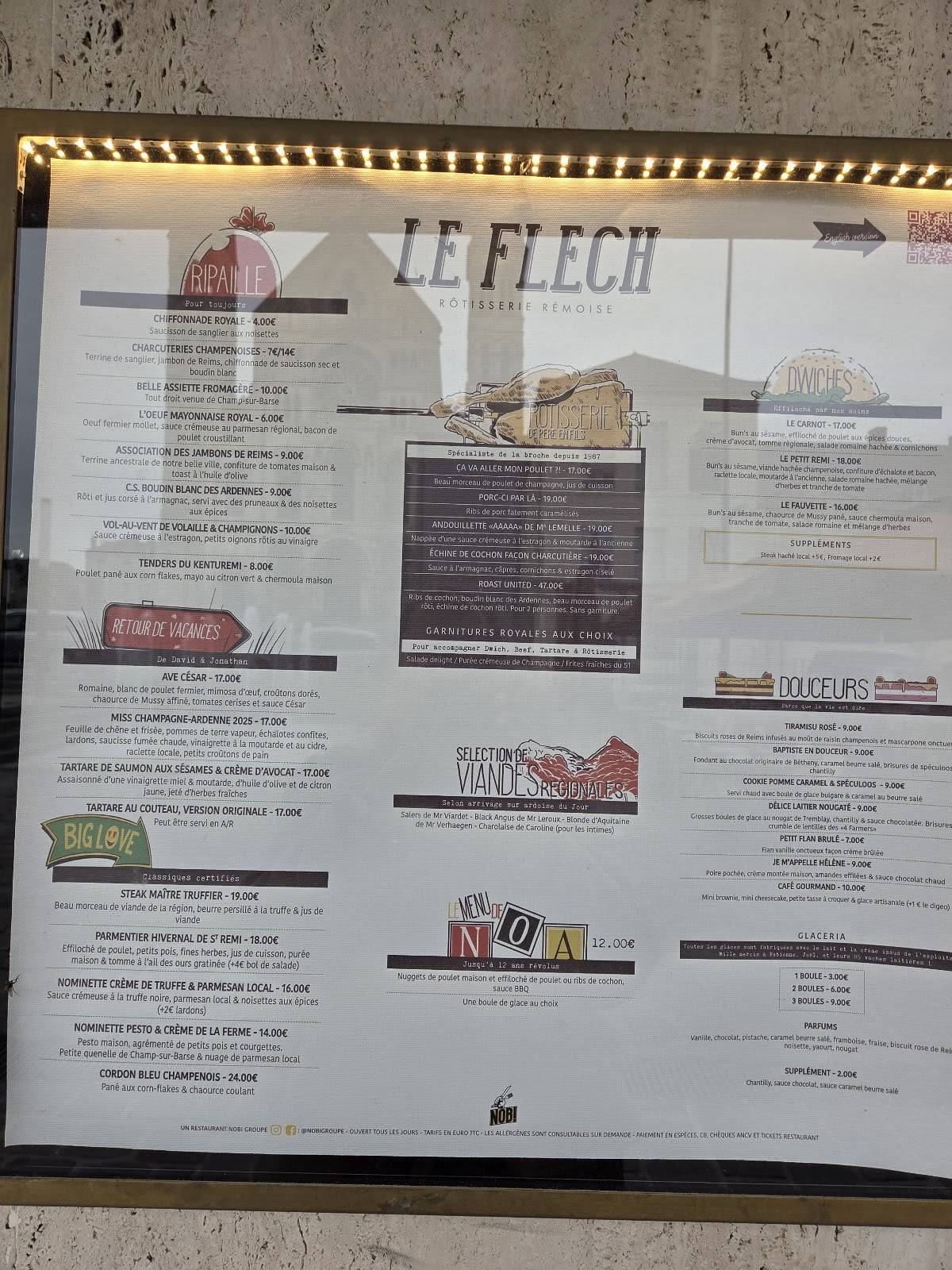 Menu de Le Flech