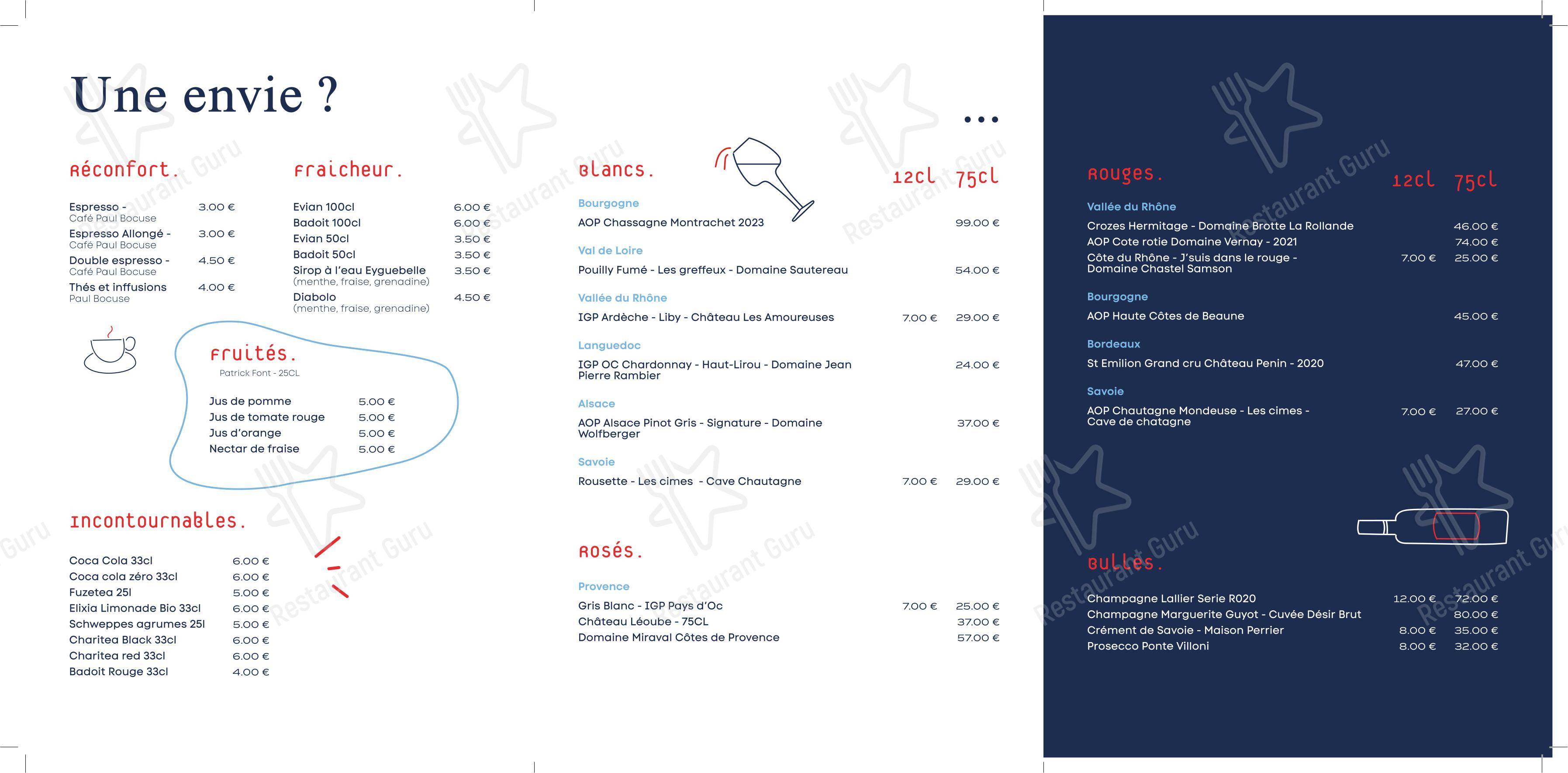 Le Libellule - Bateau Restaurant dans Annecy - Menu