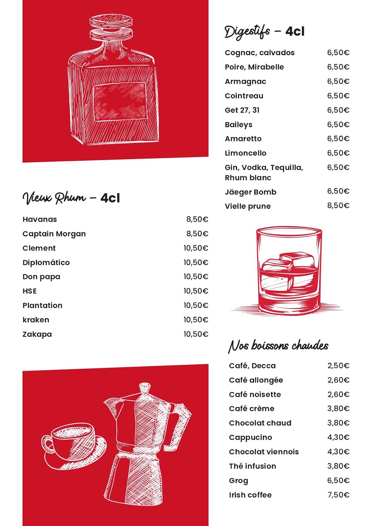 Menu de Le Monaco