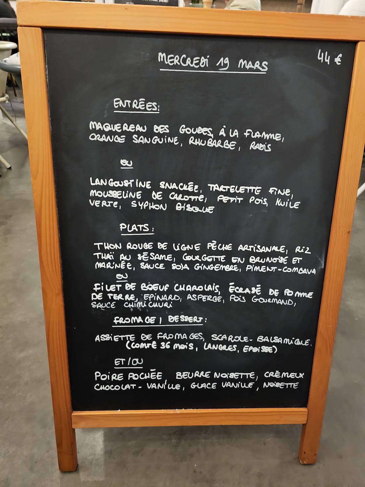 Menu de Le préau