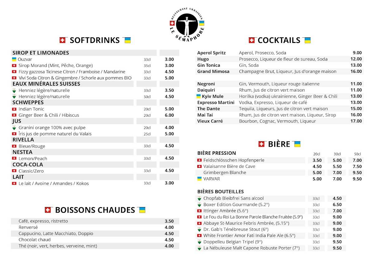 Menu di Le Sémaphore 
