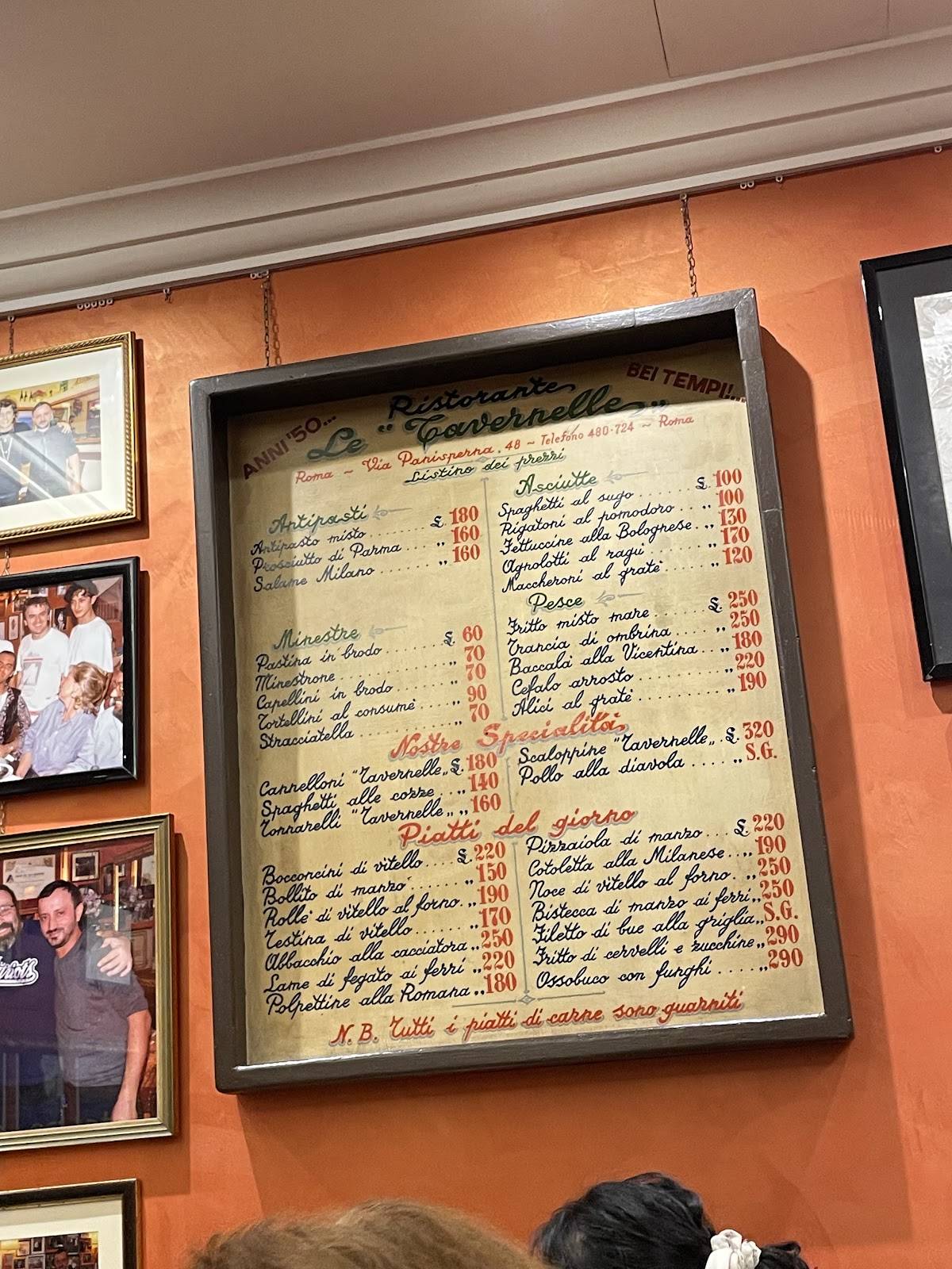 Menu di Le Tavernelle 