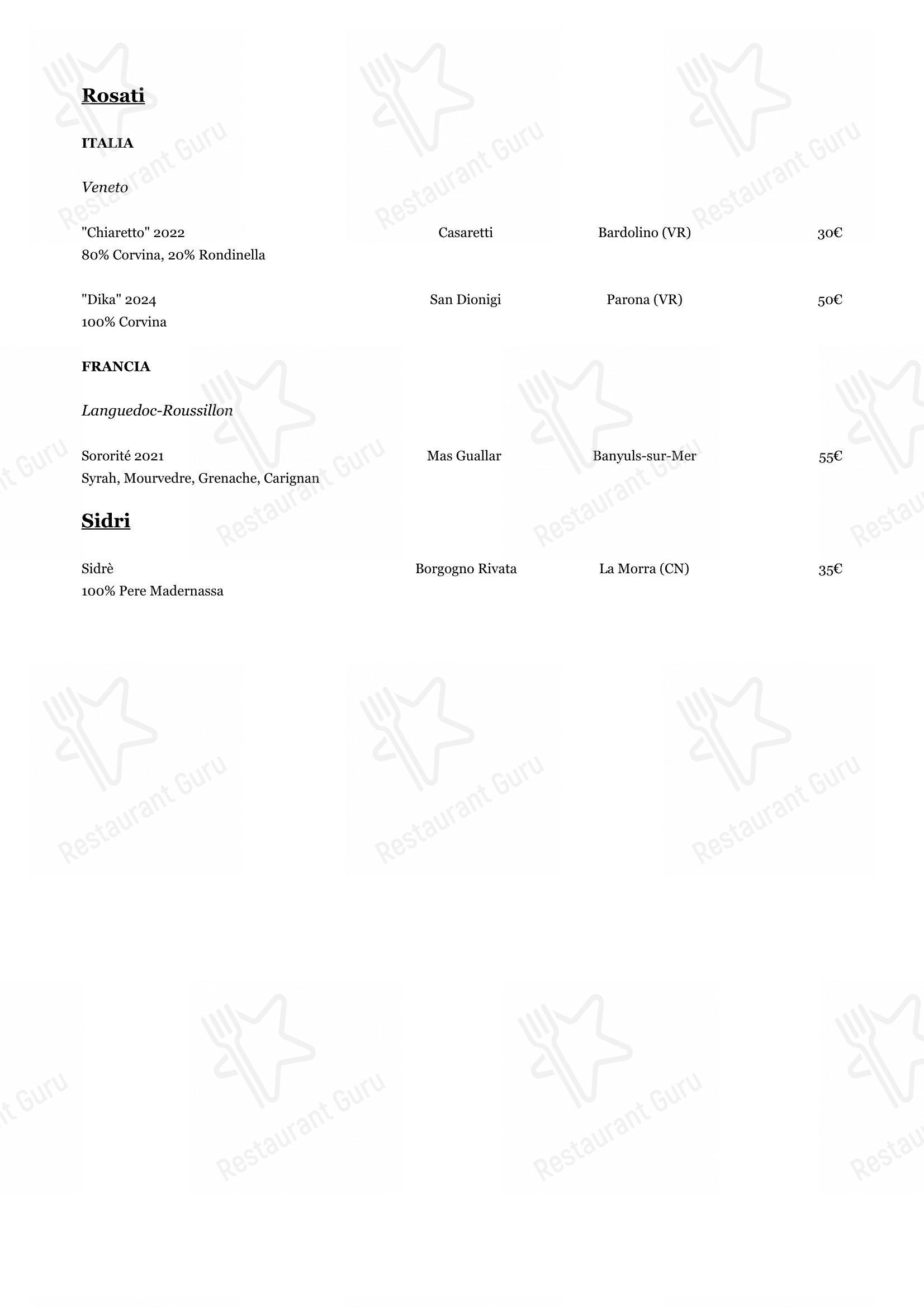 Menu bar per Lemelae ristorante