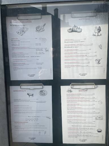 Menu de Les Copains d'Abord