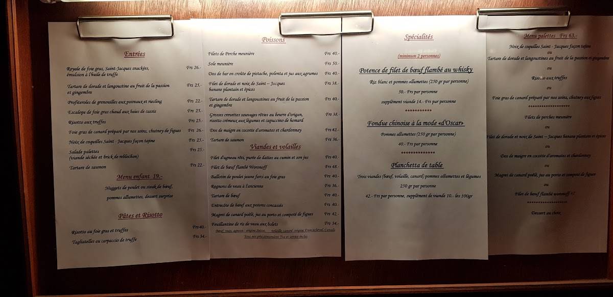 Menu di Les Palettes 