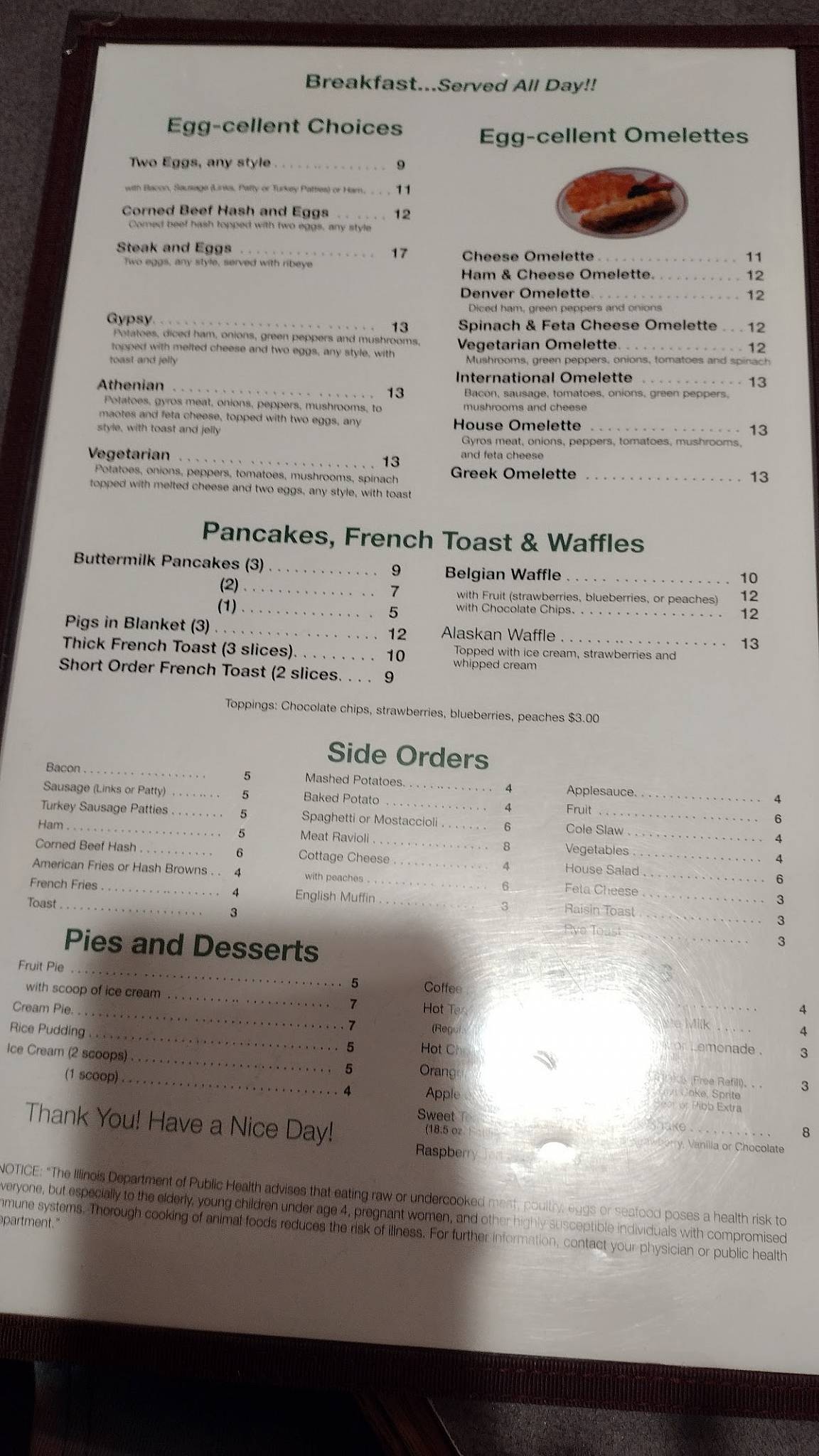 Menu at Liberty Family Restaurant, Peru