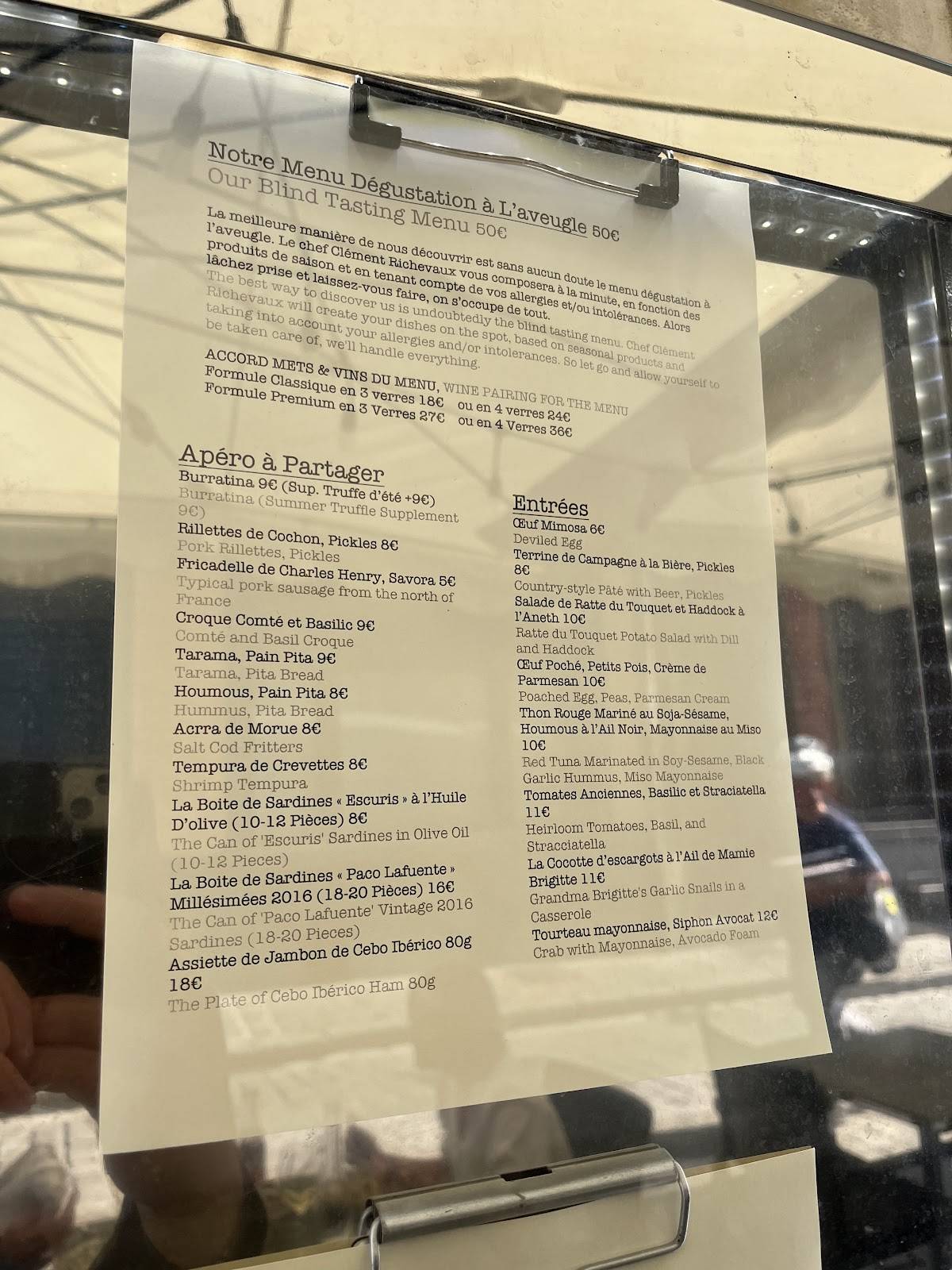 Menu de Chez Brigitte