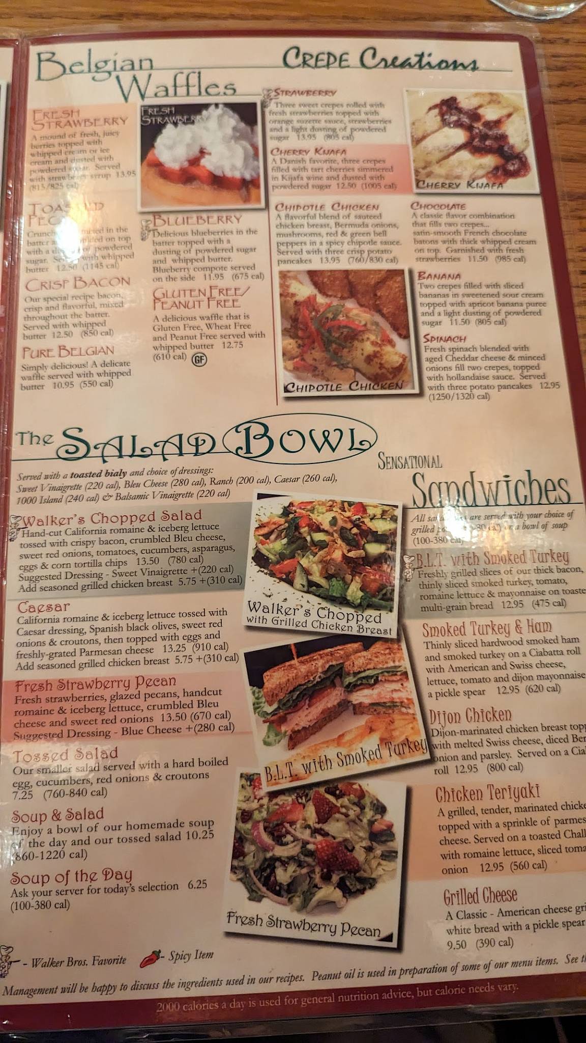 Menu at Walker Bros. Original Pancake House restaurant, Lincolnshire