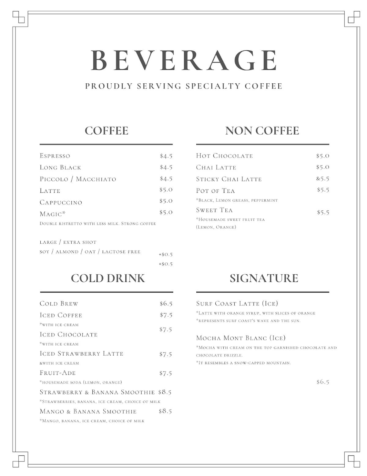 Menu At Line Up Coffee Pub & Bar, Newtown