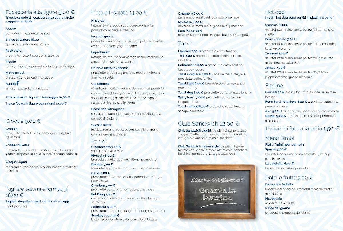 Menu di Liquid Cocktail Bar 