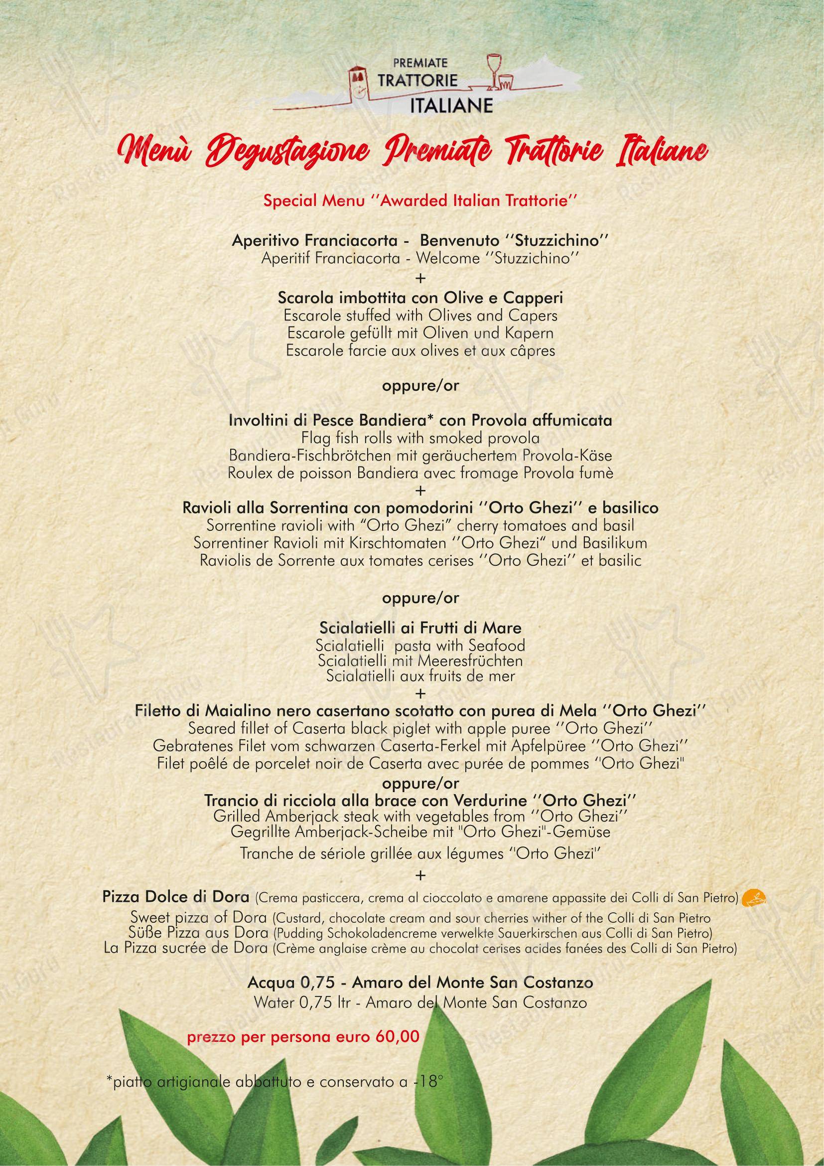 Menu per Lo Stuzzichino ristorante