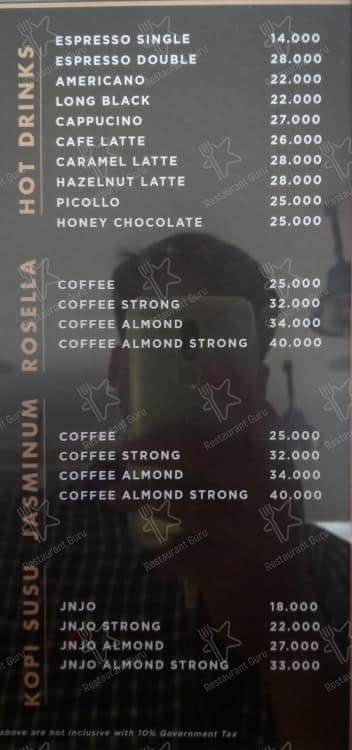 Menu at Loaves & Lattes cafe, North Jakarta