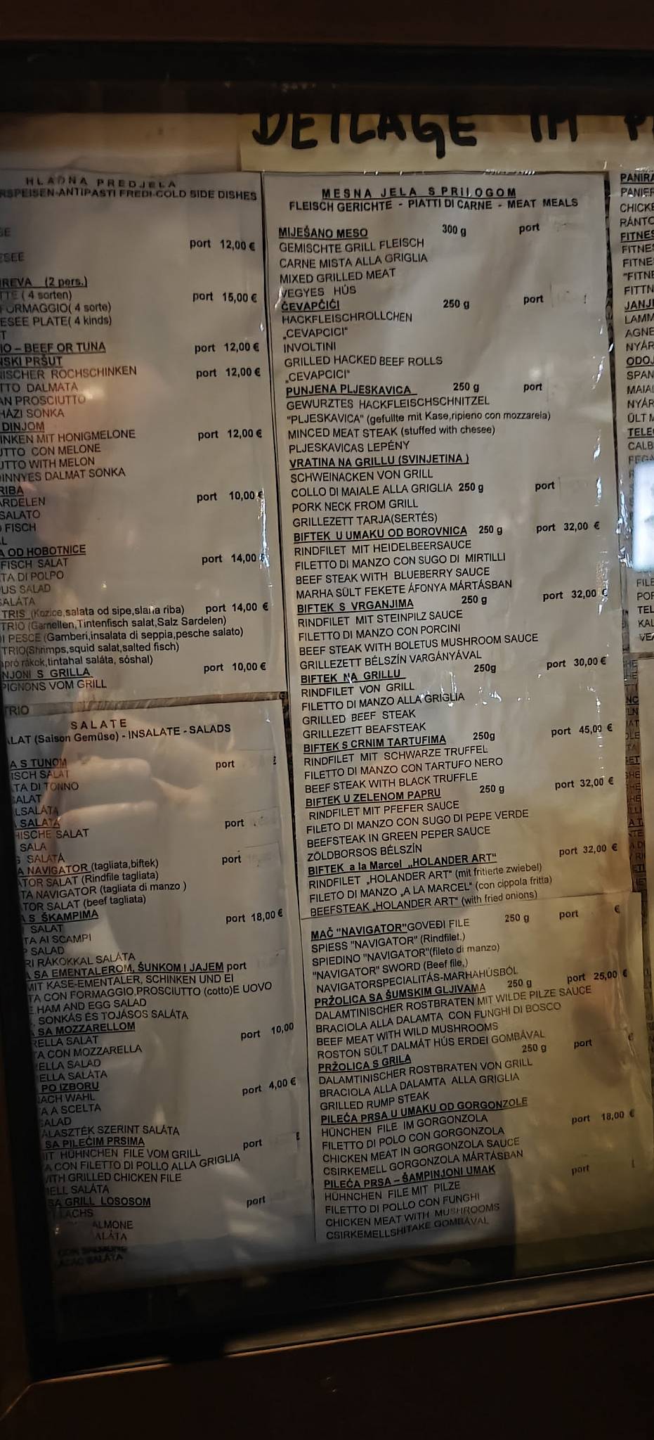 Menu di Restoran Navigator 