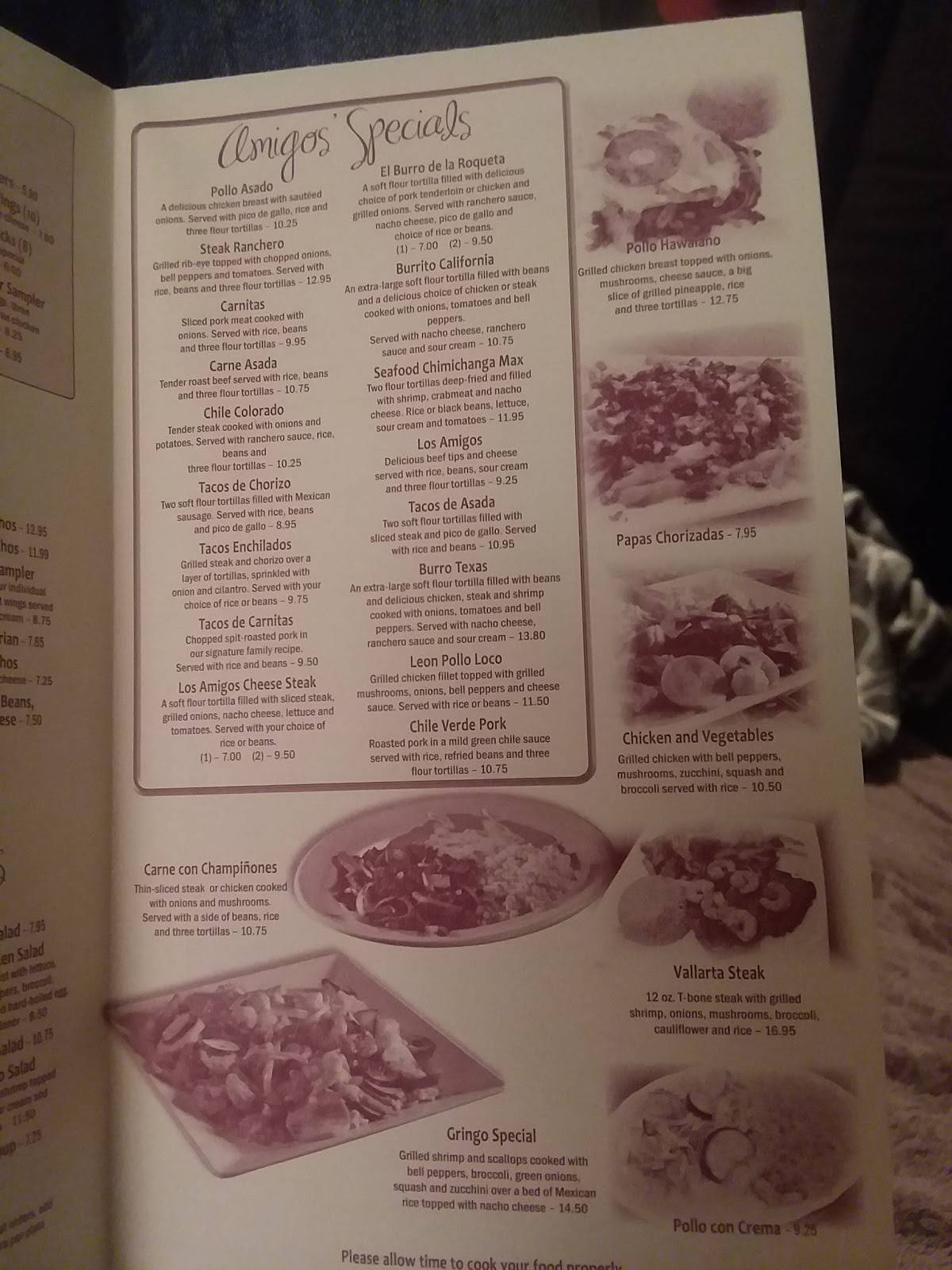 Menu at Los Amigos Mexican Restaurant, Easley, E Main St