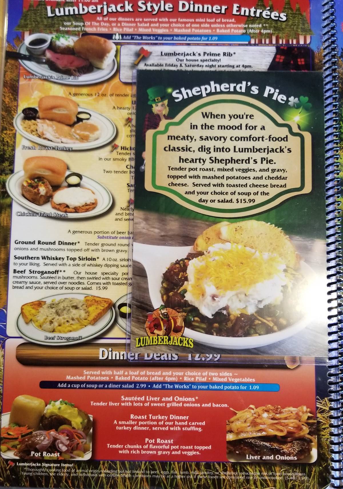 Menu at Lumberjacks Restaurant North Las Vegas, North Las Vegas