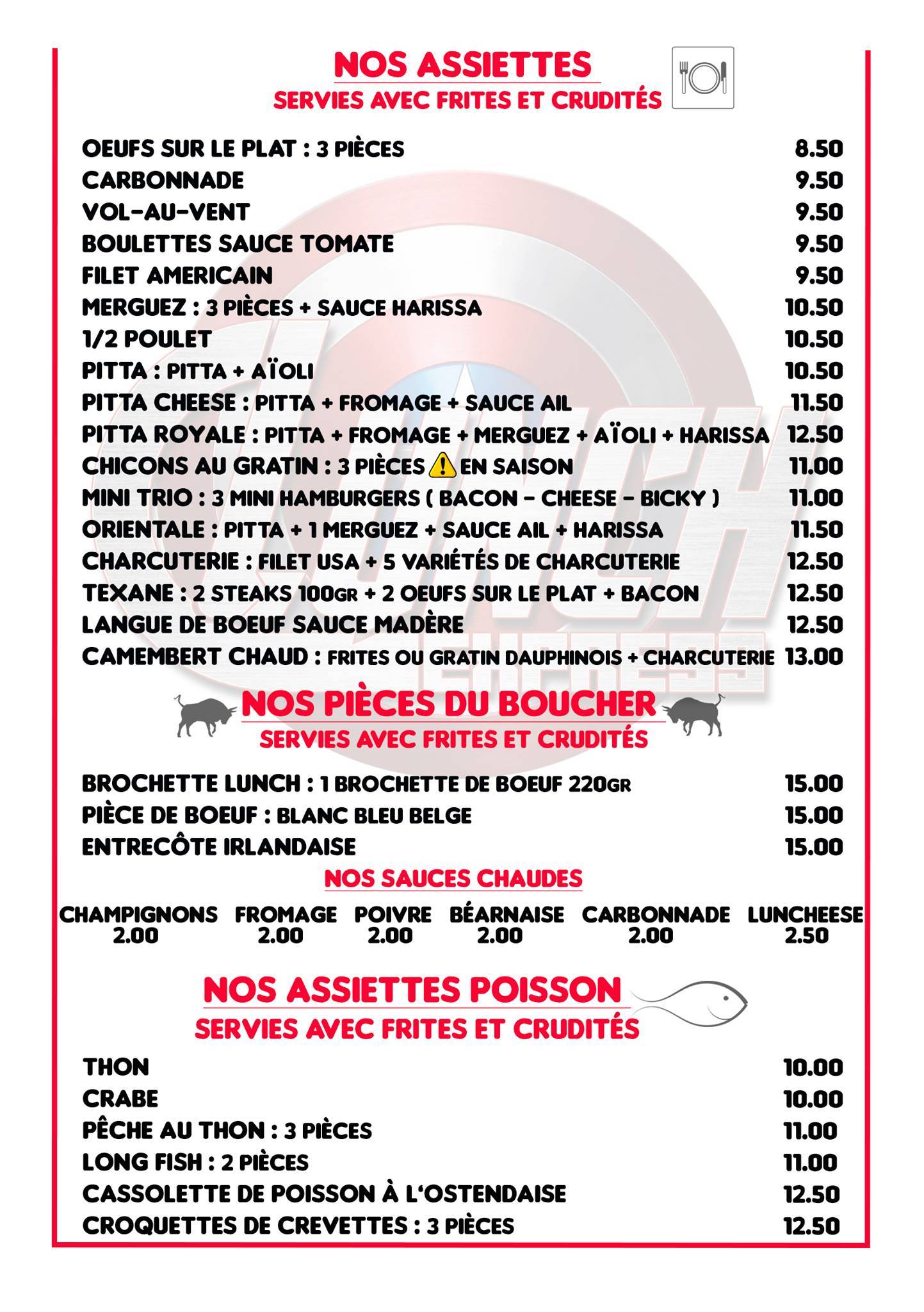 Menu de Lunch Express