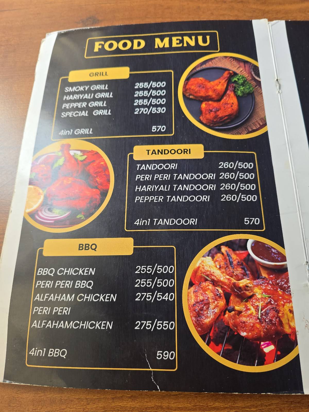 MAD GRILL ROOFTOP RESTAURANT menu