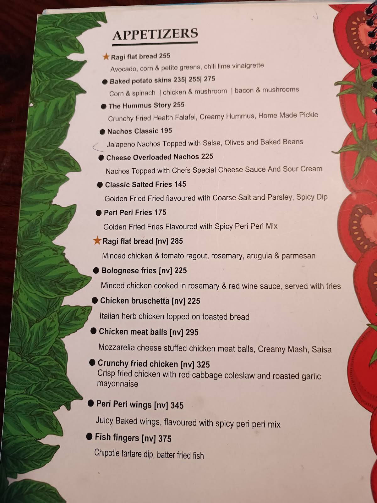 MG Cafe aka Cafe Mola Ganji menu