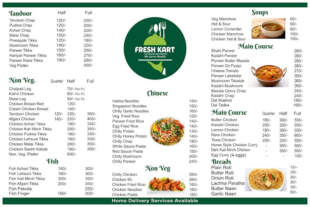 MR. FRESH KART menu
