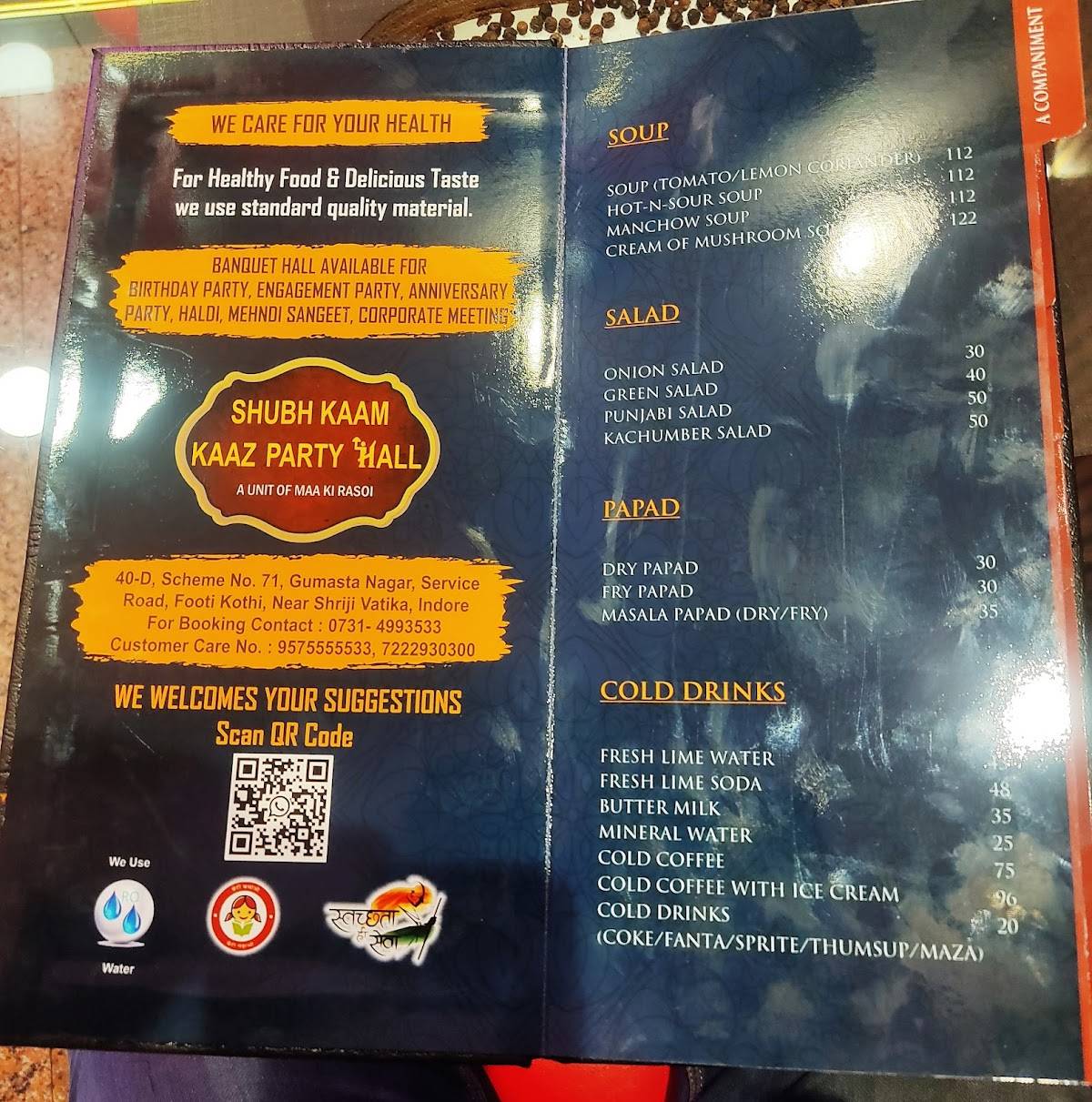 Maa Ki Rasoi menu