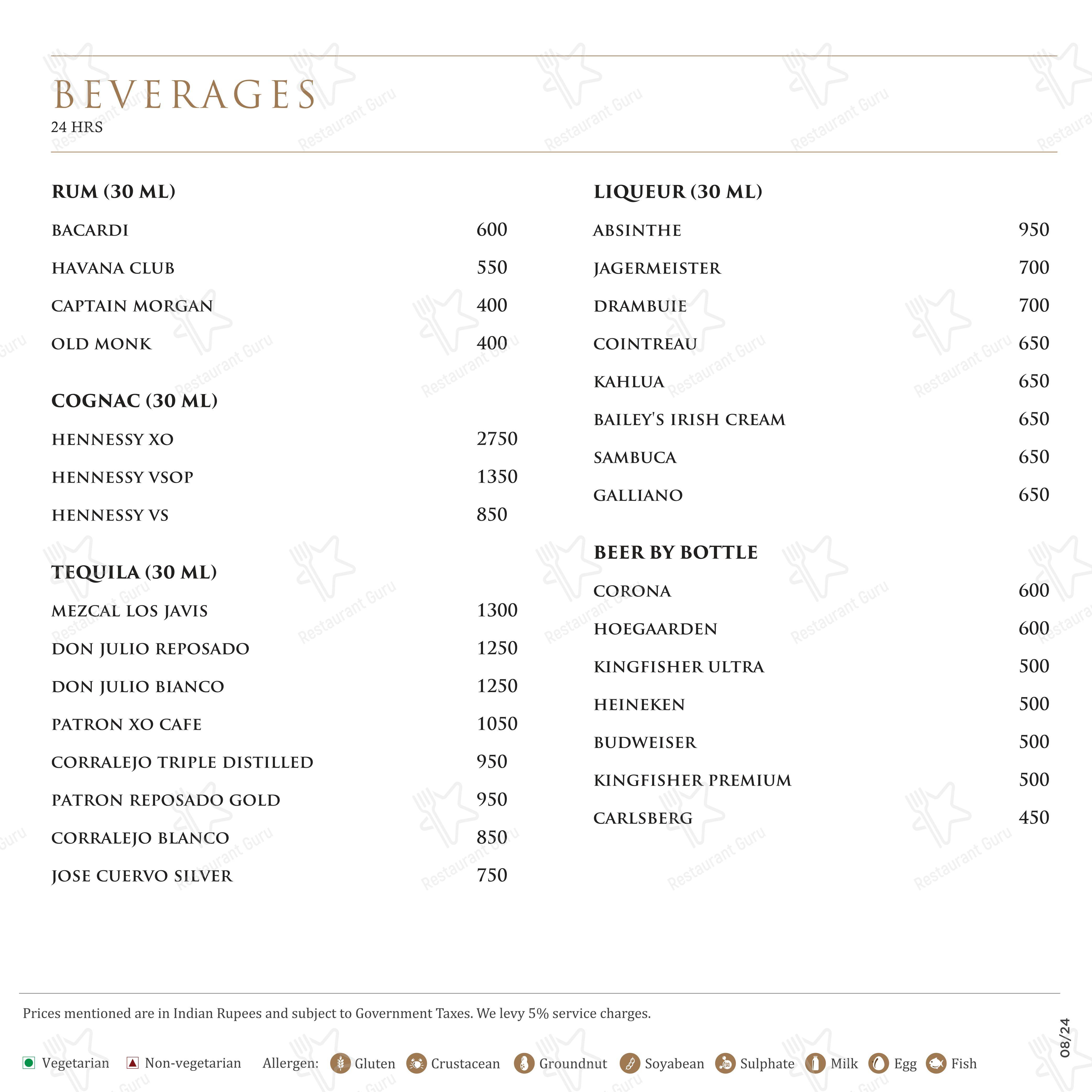 Mabruk - Mediterranean Restaurant in Mumbai - Menu bar