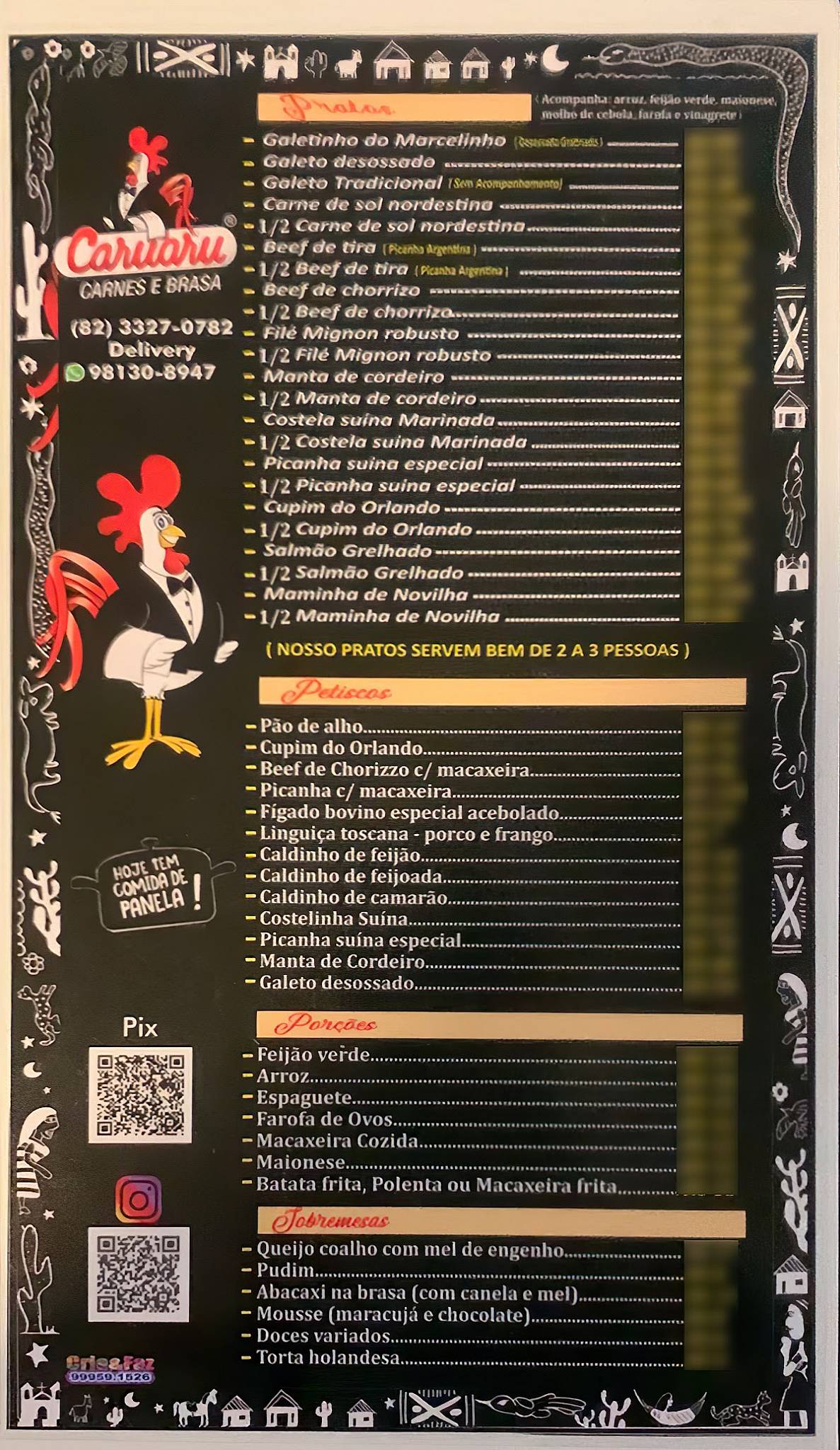 Caruaru Carnes e Brasa cardápio