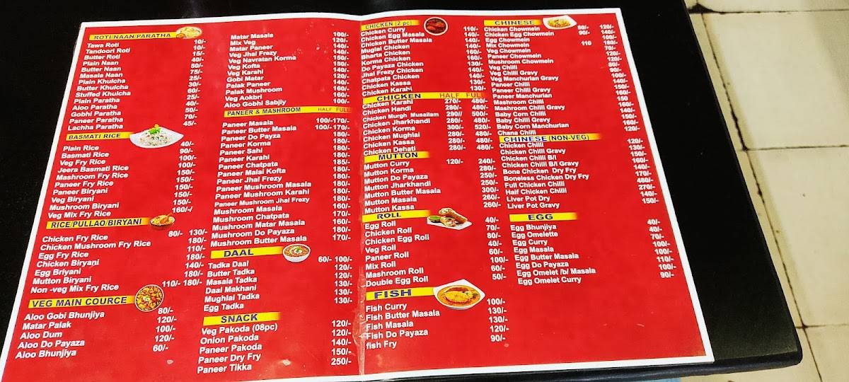 Madan Dhaba Bhojnalaya menu
