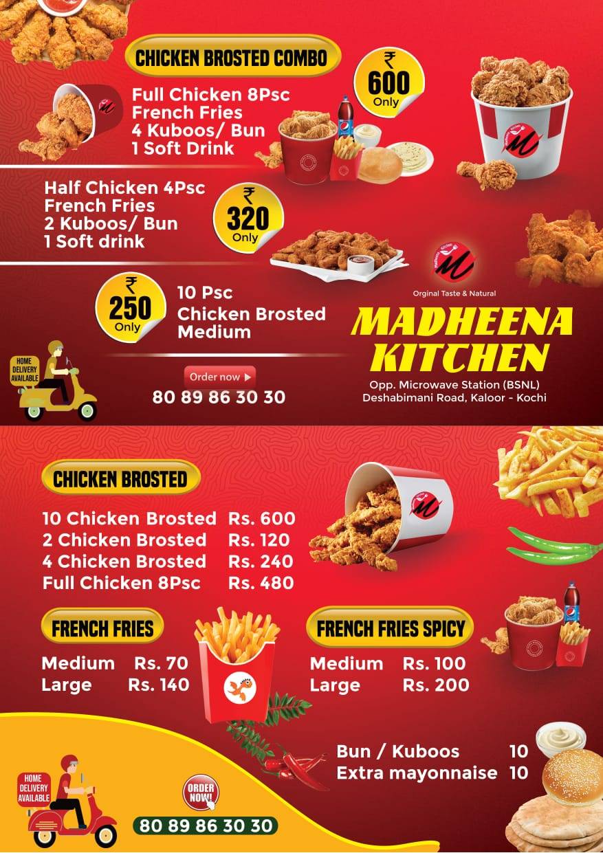Madheena Kitchen menu
