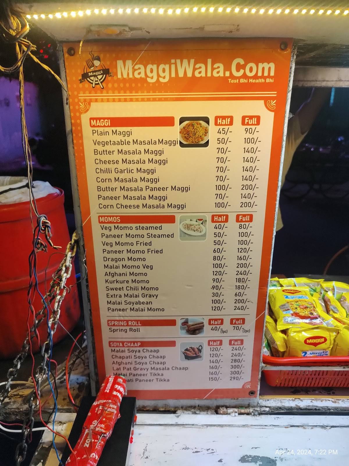 Maggiwala.com menu