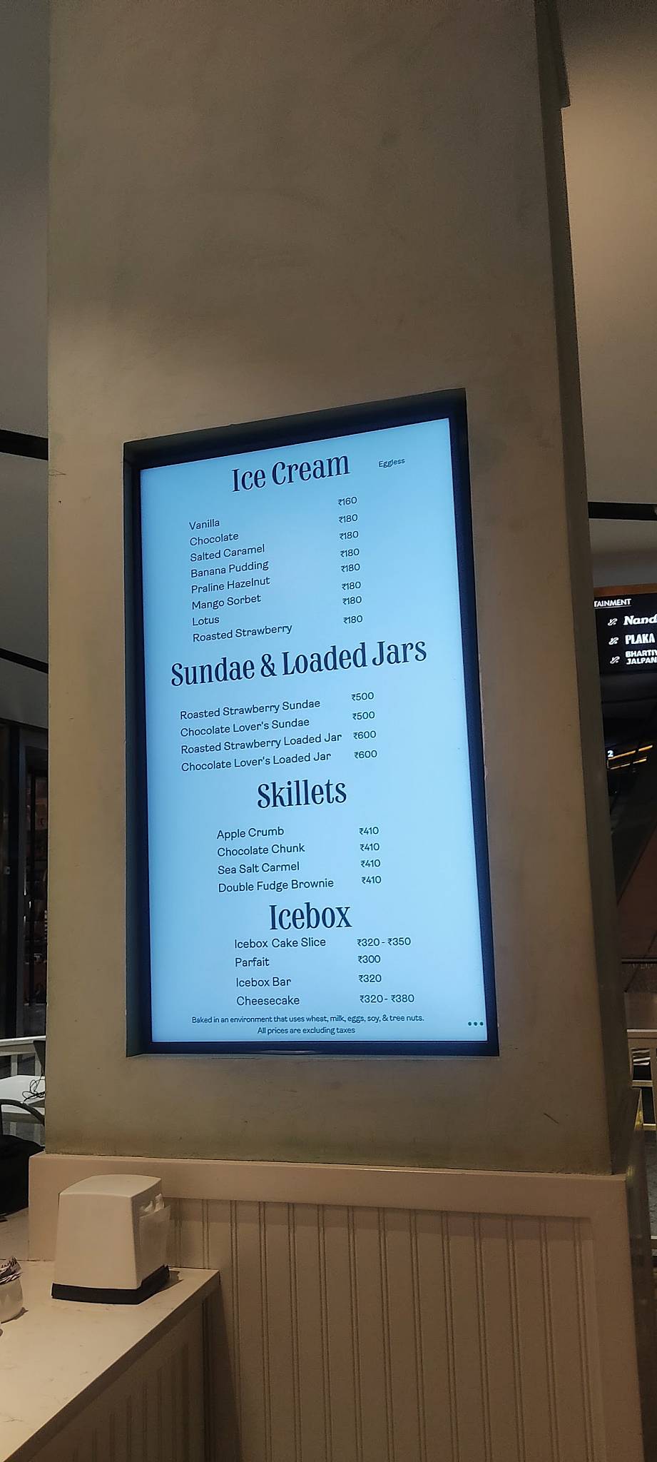 Magnolia Bakery menu