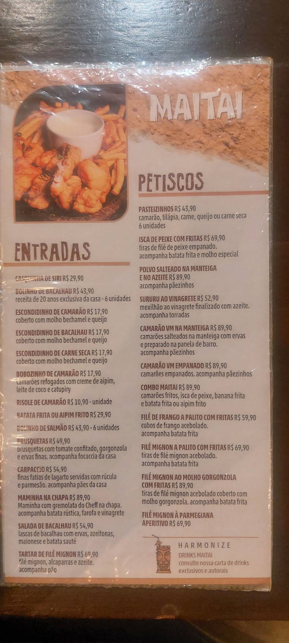 Maitai Restaurante cardápio