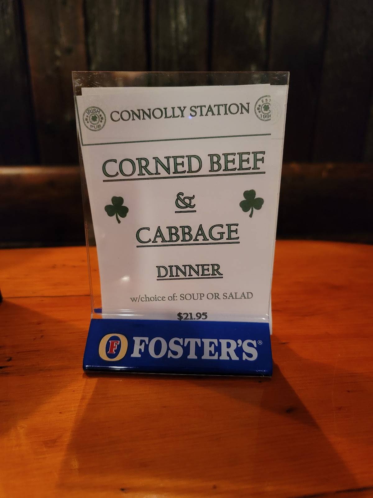 Menu at Connolly Station pub & bar, Malverne