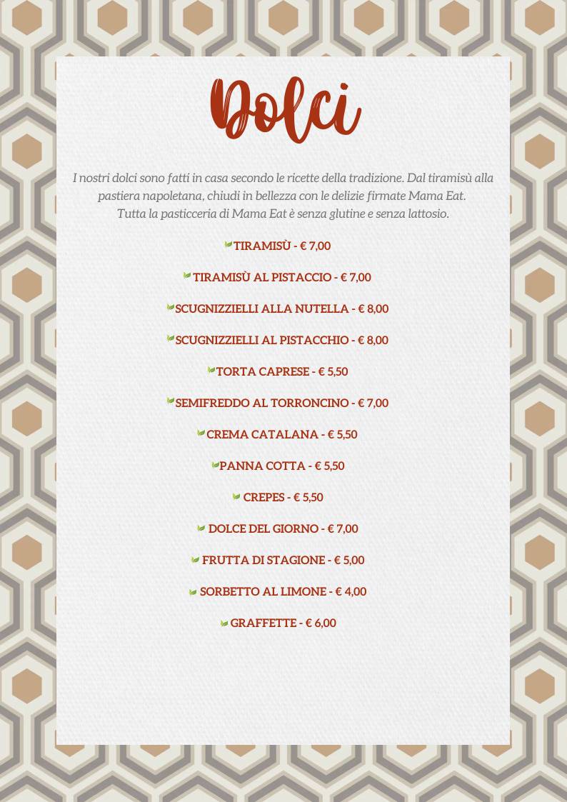Menu di Mama Eat - Napoli 