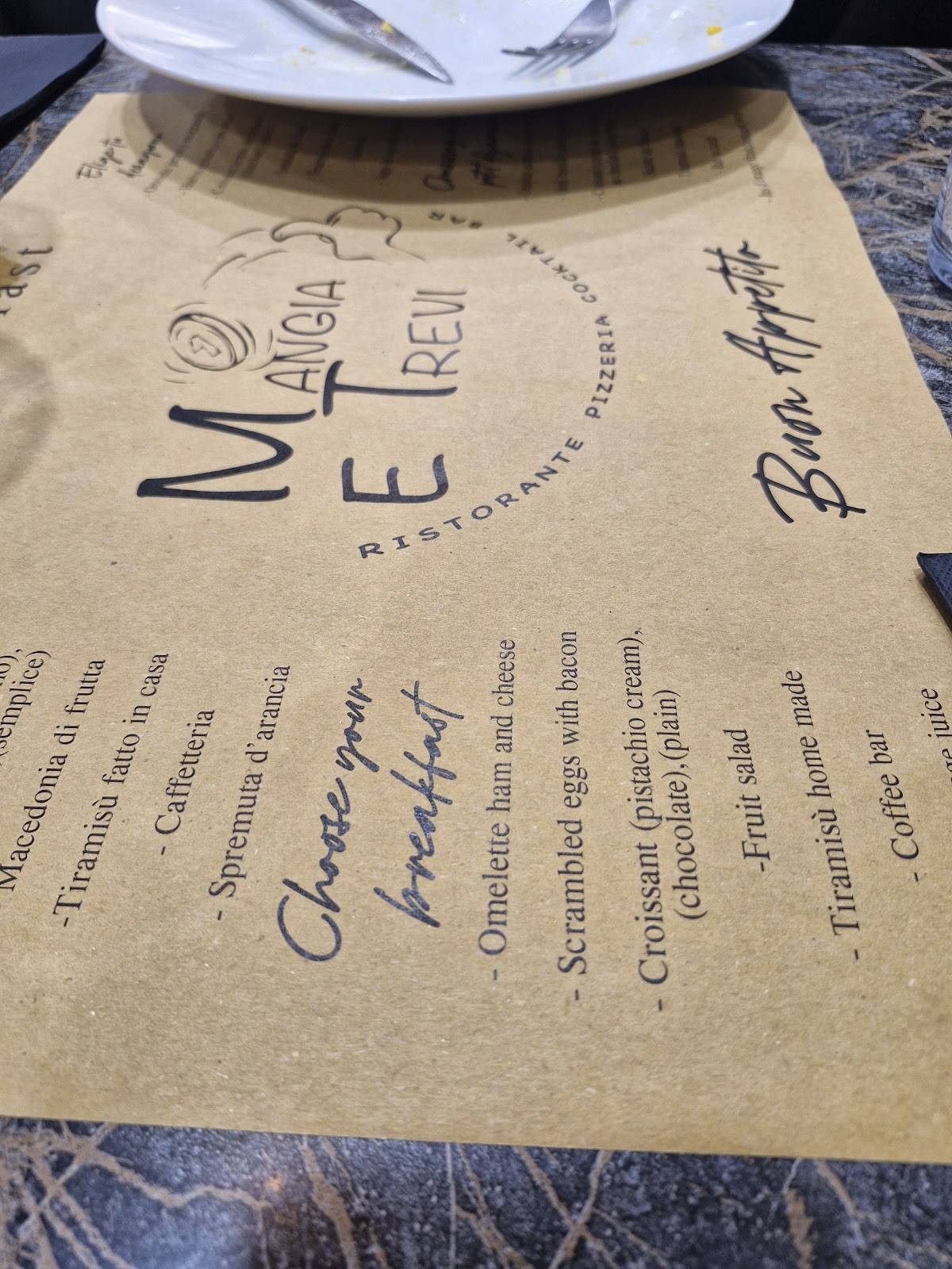 Menu di Mangia e Trevi 
