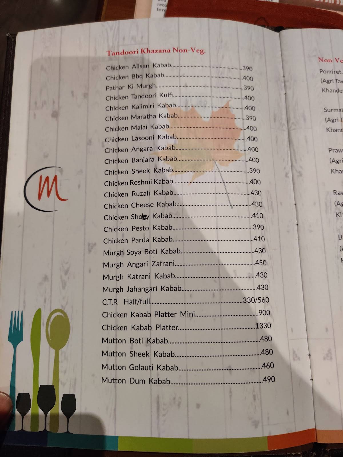 Maple Restro Bar menu