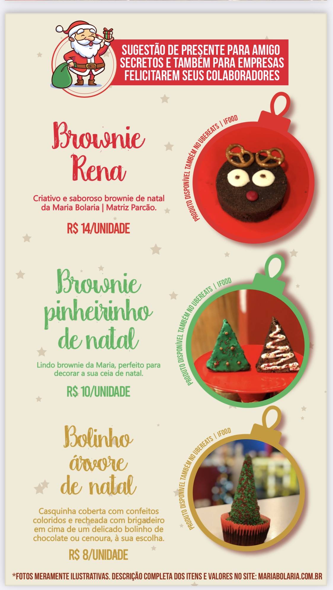 Loja de Bolos Maria Bolaria Moinhos de Vento Porto Alegre cardápio